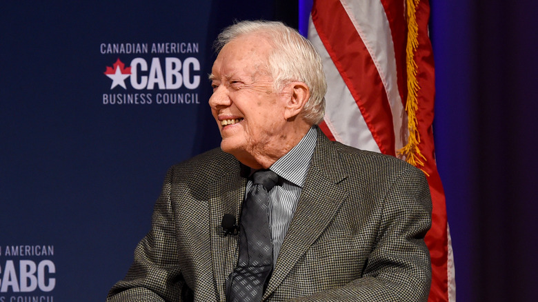 Jimmy Carter parla a un evento al Carter Center nel 2017