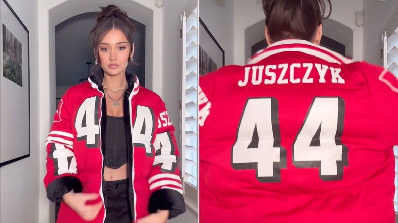 Kristin Juszczyk con la sua giacca personalizzata