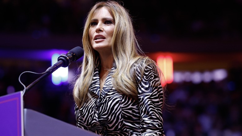 Melania Trump parla a una manifestazione per Donald Trump al Madison Square Garden (2024)