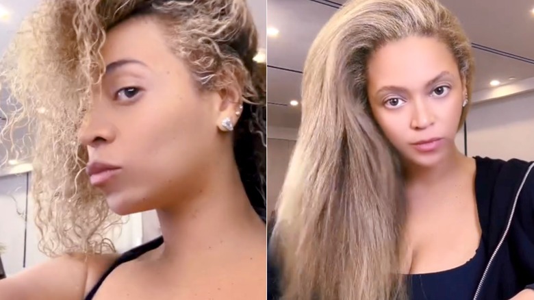 I riccioli naturali e i capelli stirati di Beyoncé