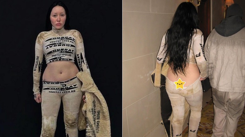 Noah Cyrus indossa un completo Prototypes in due pezzi con leggings a vita bassa sul davanti e sul retro