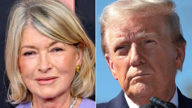 Immagine divisa di Martha Stewart e Donald Trump