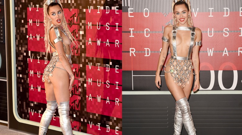 Miley Cyrus sul tappeto rosso dei VMAS 2015