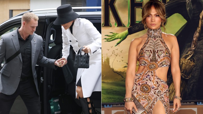 Jennifer Lopez è stata aiutata dalla sua guardia del corpo a scendere dall'auto