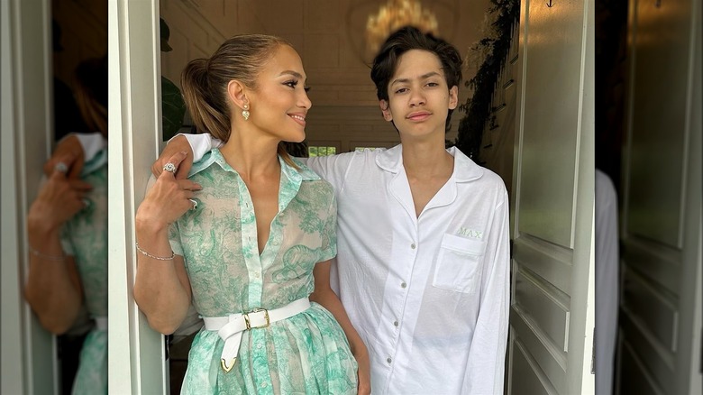 Jennifer Lopez con il figlio Max