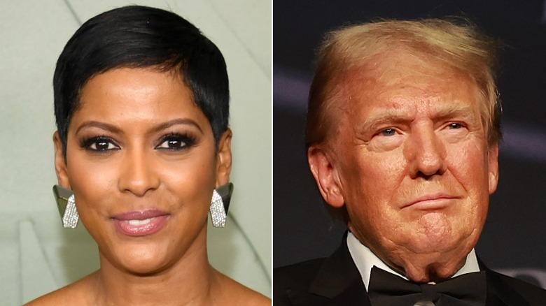 Immagine divisa di Tamron Hall e Donald Trump