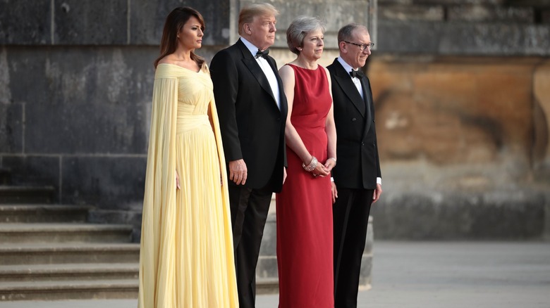 Melania Trump, Donald Trump e Theresa May