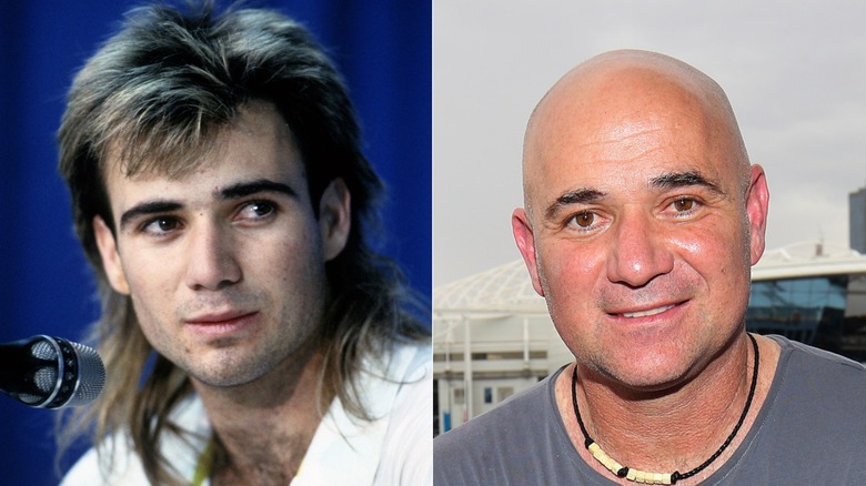 Andre Agassi con triglia, pelato