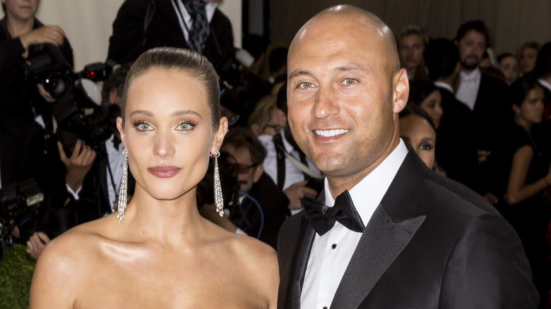 Derek e Hannah Jeter sul tappeto rosso.