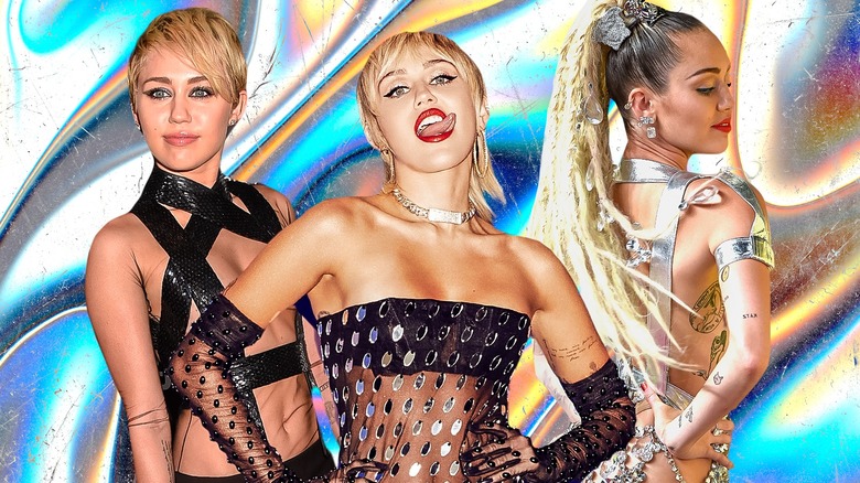 Miley Cyrus in abito nero ritagliato